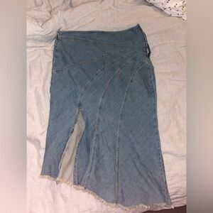 Pilcro by Anthropology Asymmetrical Denim Blue Skirt